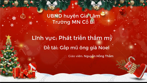 PTTM: Tạo hình  Gấp mũ ông già Noel 